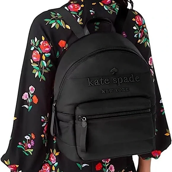 Kate Spade Ella Large Puffy Backpack In Black - Picture 11 of 11